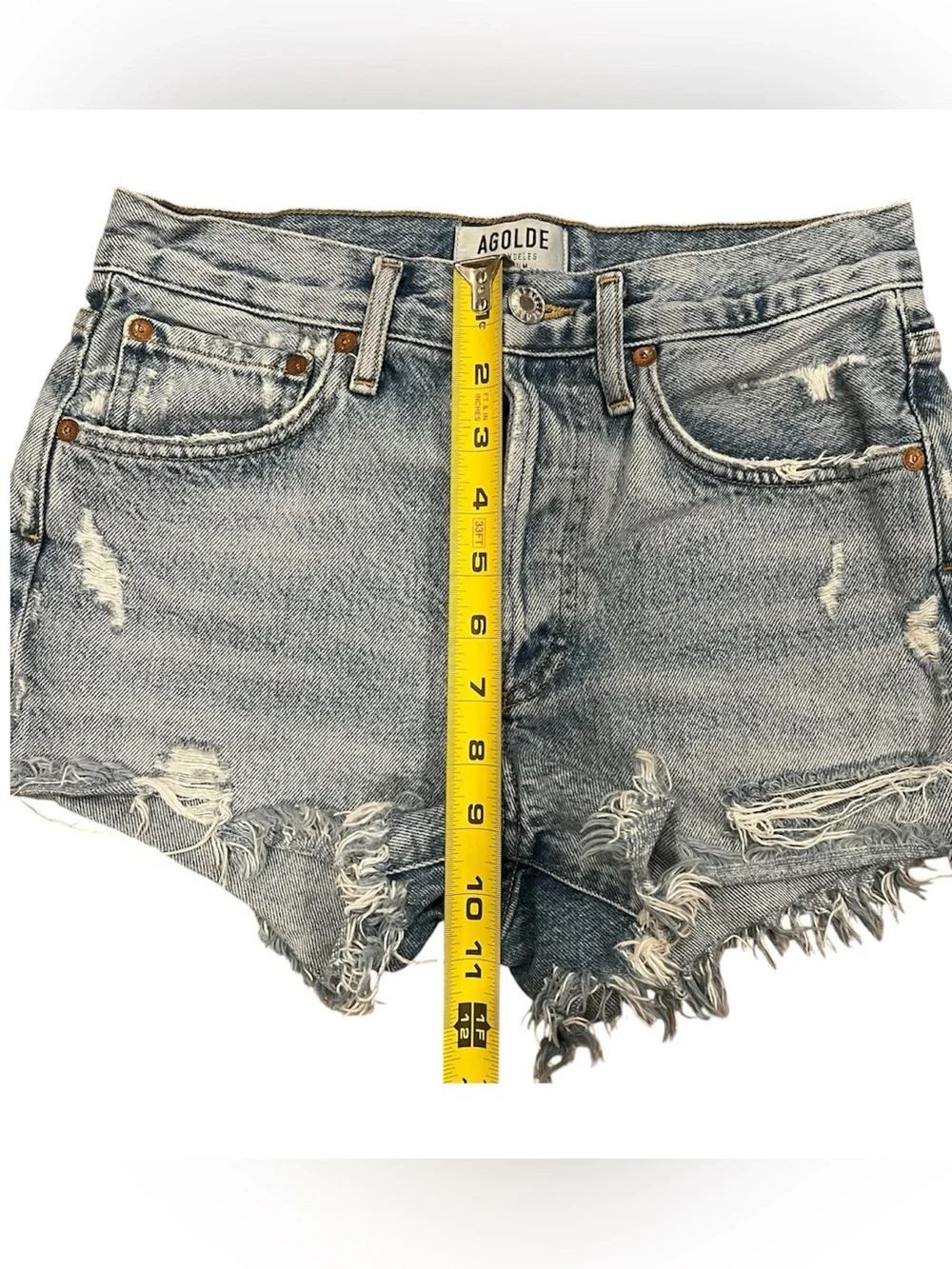 AGOLDE Parker Vintage Cut Off Shorts Swapmeet Wash Distressed Size 23